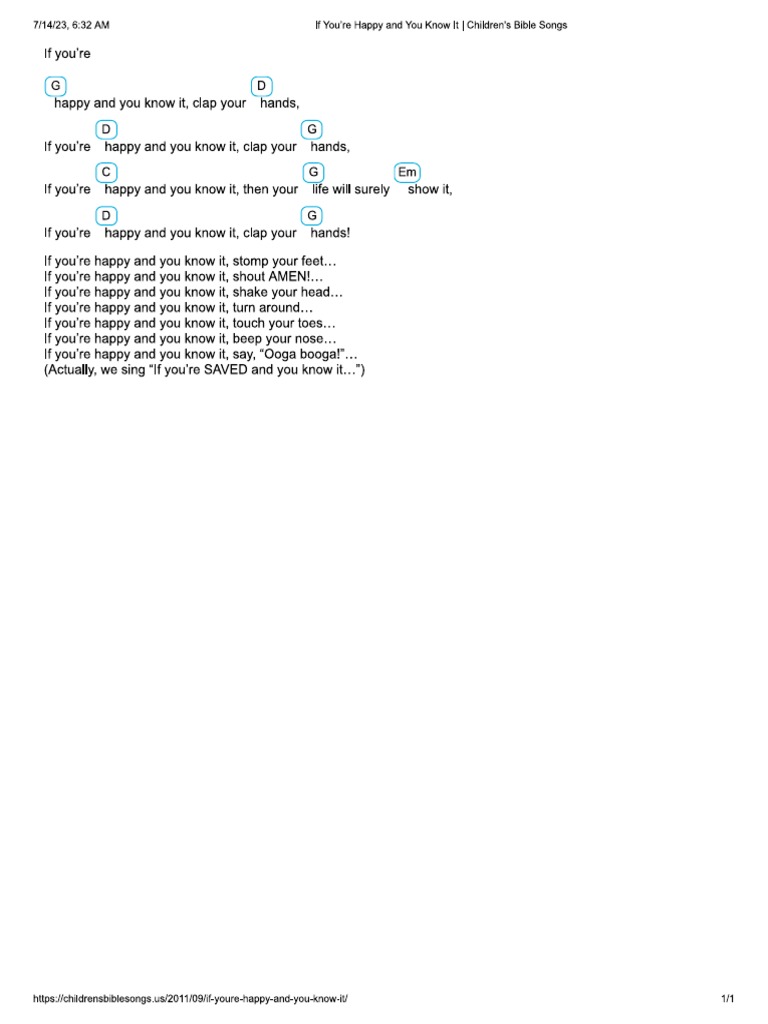 If You’re Happy and You Know It _ Children_s Bible Songs PDF