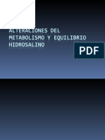 Alteraciones Del Metabolismo y Equilibrio Hidrosalino