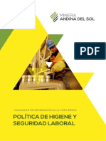 Manual de Politica de Higiene y Seguridad Laboral 2018