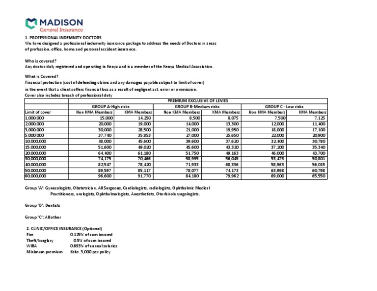 KMA Doctors New Rates PDF Insurance Professional Liability Insurance