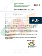 Surat Keterangan Pengalaman Kerja: PT - NINDYA KARYA (Persero)