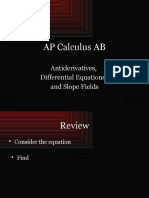 Antiderivatives, Differential Equations, and Slope Fields