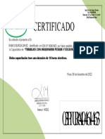 Certificado (Ramos Burga David) "Trabajos Con Maquinaria Pesada y Exacavaciones