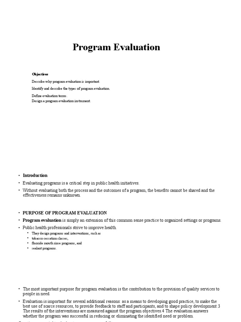 Program Evaluation | PDF | Evaluation | Program Evaluation