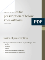 Guidelines For Prescription of Below Knee Orthosis