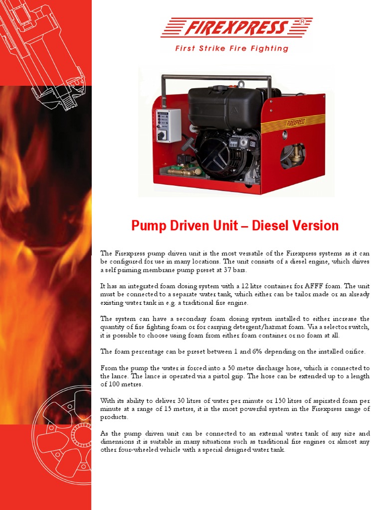 Diesel Pump Driven Firefighting Unit | PDF | Pump | Engines