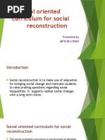 Social Oriented Curriculum For Social Reconstruction