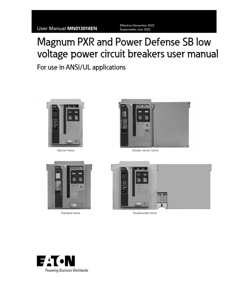 Magnum PXR Breaker Manual Mn013016en | PDF | Safety | Electrical ...