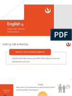 English 4: Unit 13: Life in The City Online Session 1
