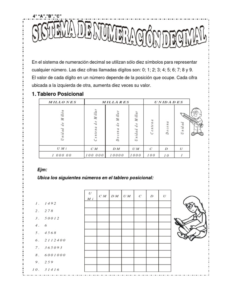MAT Sistema de Numeracion Decimal | PDF | Decimal | Notación Matemática