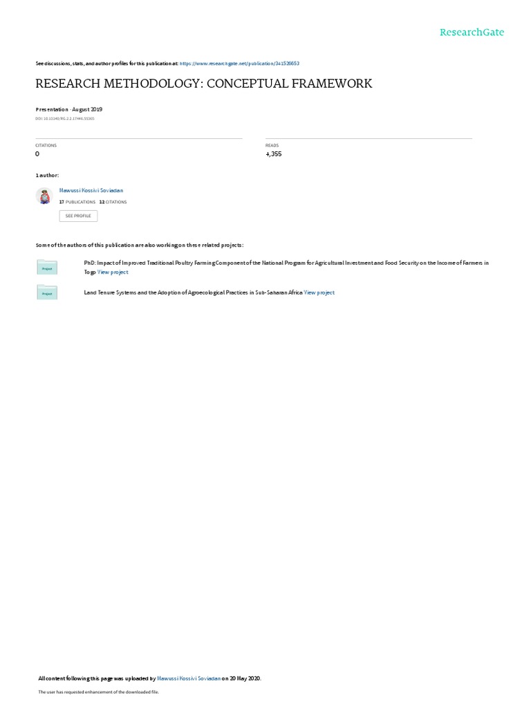 Research Methodology Conceptual Framework Mawussi Kossivi Soviadan
