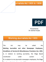 Working Journalists Act 1955 & 1958