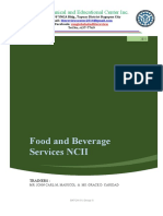 Food and Beverage Services NCII: Lite Technical and Educational Center Inc