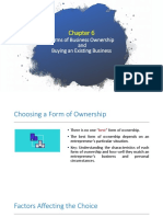 Forms of Business Ownership and Buying An Existing Business