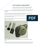 Apa Yang Dimaksud Transistor Sebagai Saklar