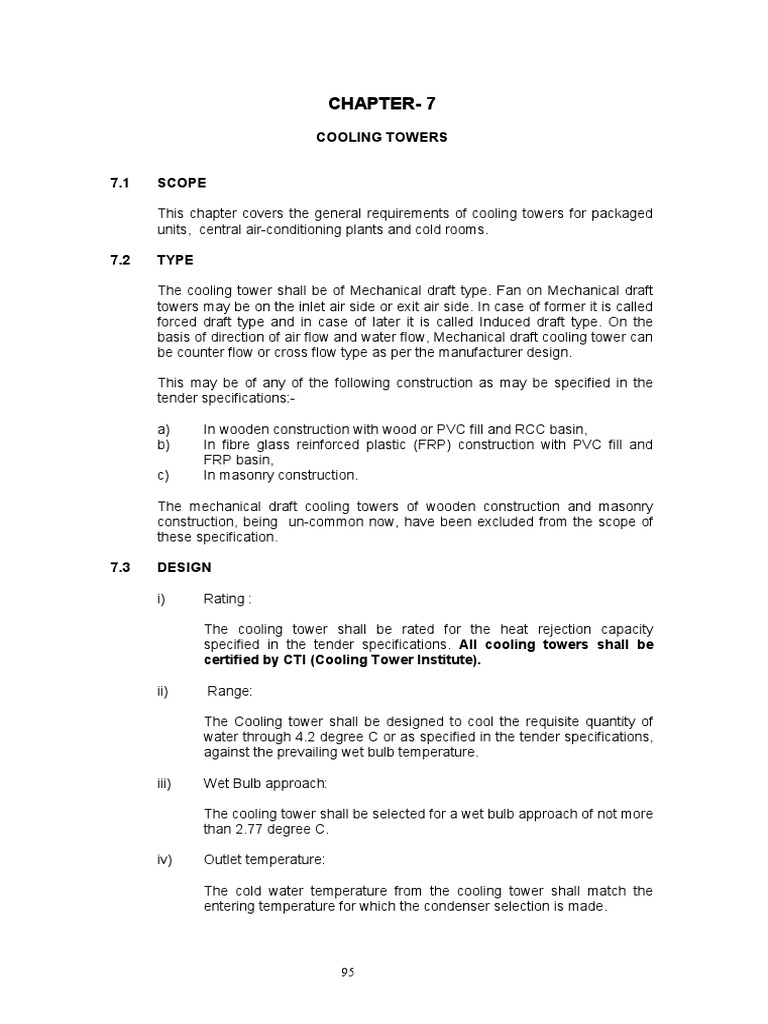 Cooling Tower Design and Certification Standards | PDF