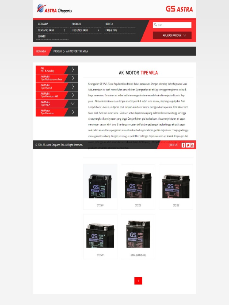 Aki Motor - Tipe VRLA | PDF