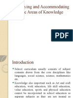 Classifying and Accomodating Specific Areas of Knowledge