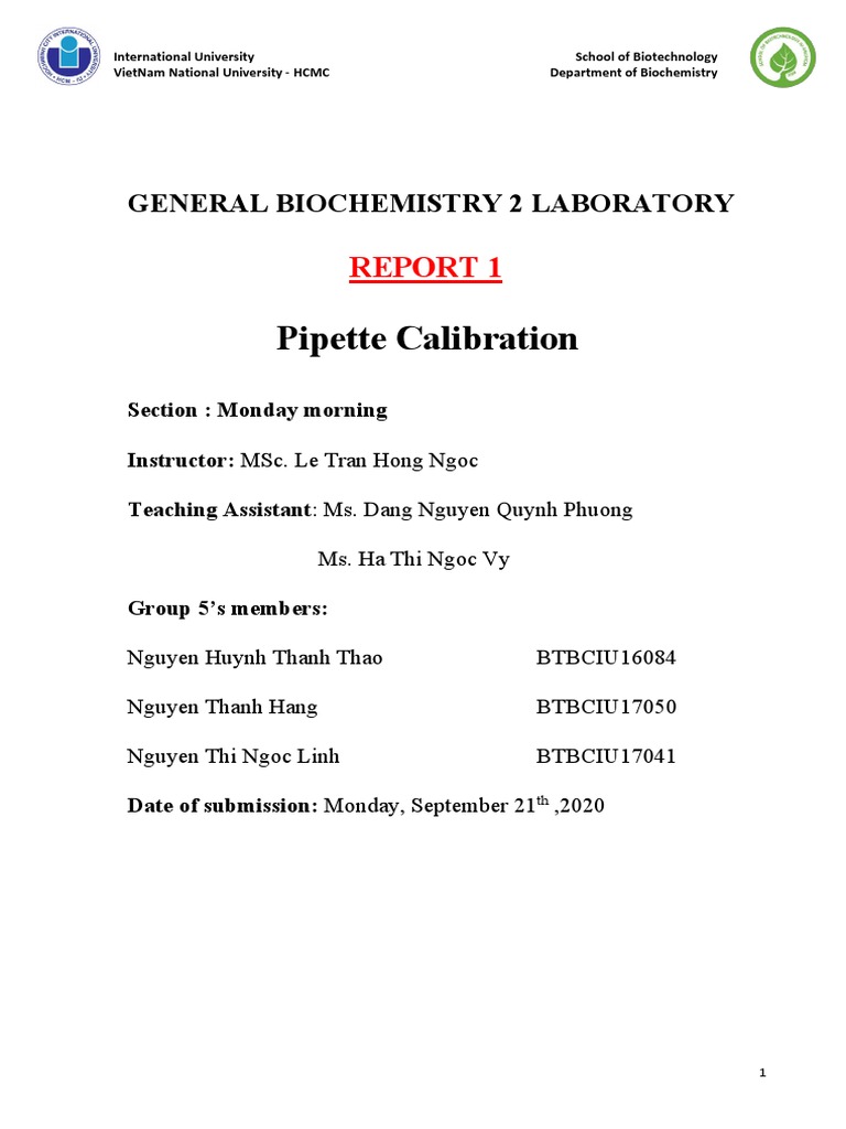 Report 1 | PDF | Metrology | Physical Sciences