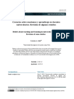 Creencias sobre enseñanza y aprendizaje en docentes universitarios