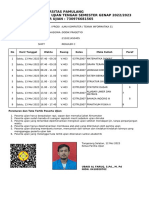 Universitas Pamulang Kartu Ujian Tengah Semester Genap 2022/2023 NOMOR UJIAN: 730976681565