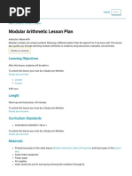 Modular Arithmetic Lesson Plan