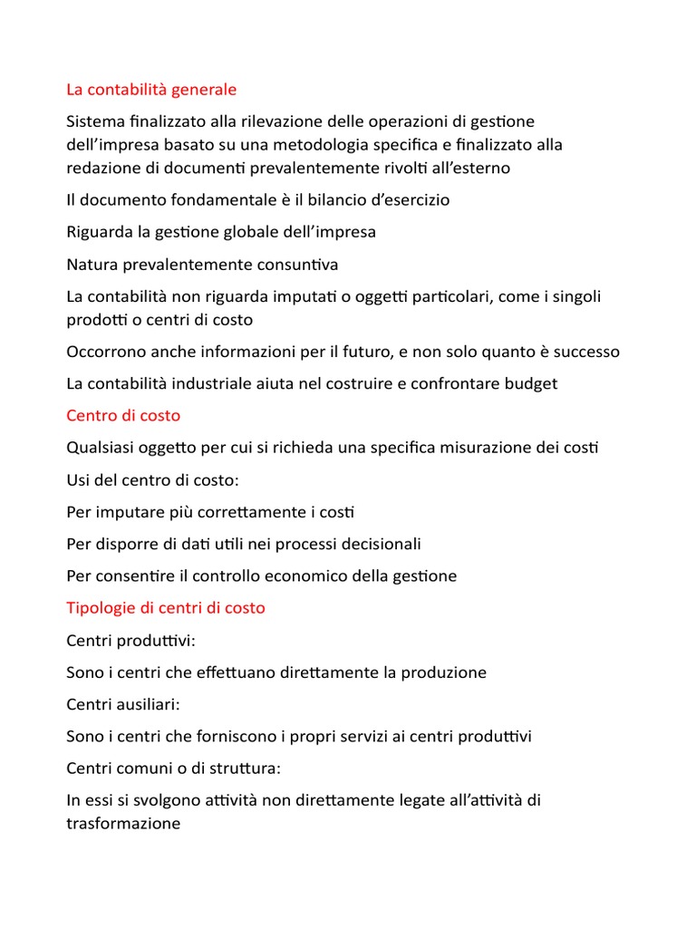 La Contabilità Generale | PDF