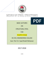 Basic Lectures ON Structural Steel FOR Fourth Stage in Civil Engineering College Asst. Prof. Dr. Saad Khalaf Mohaisen