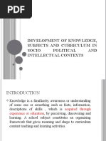 2.development of Knowledge, Subjects and Curriculum in Socio Political and Intellectual Contexts