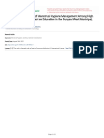 Knowledge and Practice of Menstrual Hygiene Management Among High School Girls and The Impact On Education in The Sunyani West Municipal, Ghana