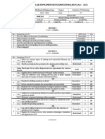 Semester End Regular/Supplementary Examinations (Ar19), Nov - 2022