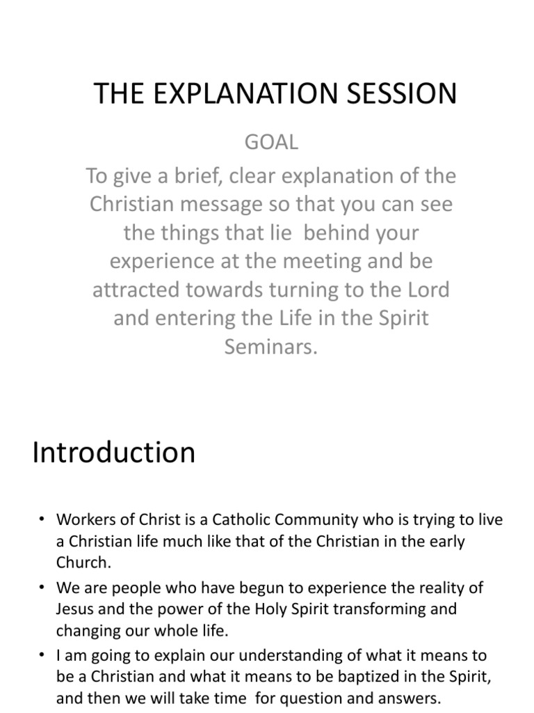 The Life in The Spirit Seminar | PDF | Baptism With The Holy Spirit ...