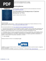 Anderson, E. W., & Sullivan, M. W. (1993) - The Antecedents and Consequences of Customer Satisfaction For Firms.