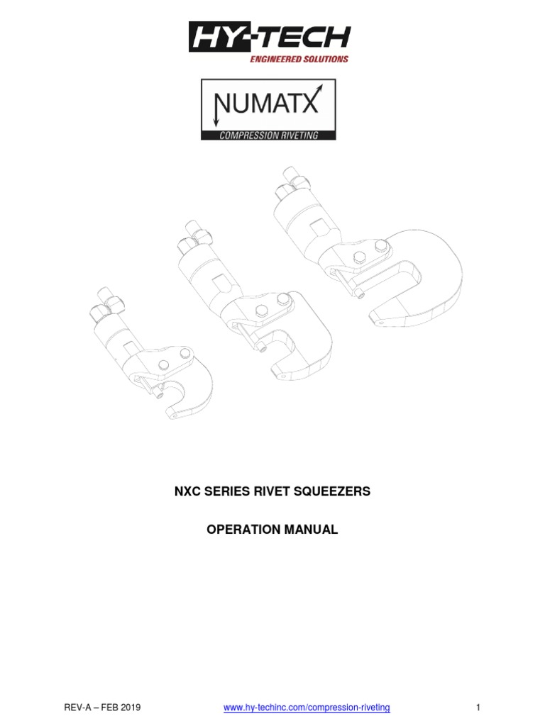 NXC Series Rivet Squeezer Manual | PDF | Rivet | Valve