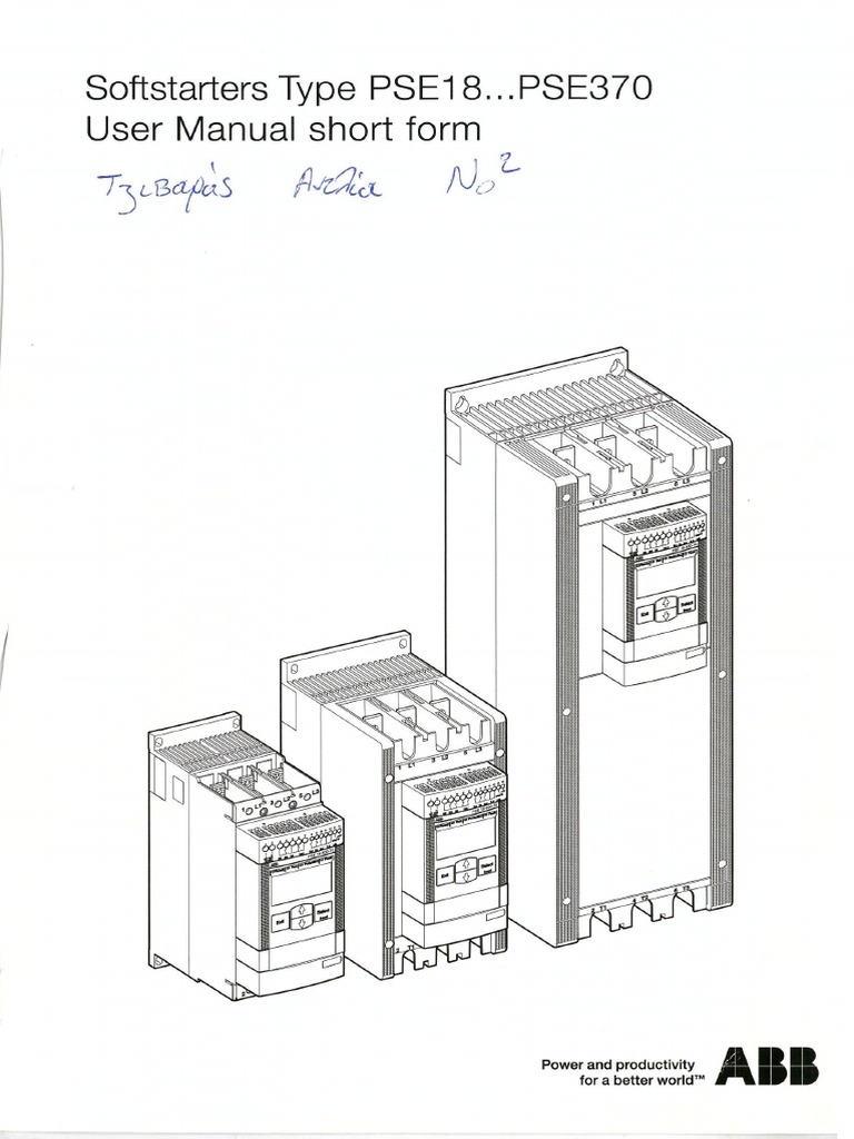 Abb Softstarters Pse18-Pse370 User Manual | PDF
