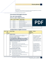 International GCSE English Literature Course Planner