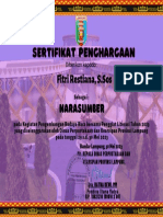 Sertifikat Keg Pengembangan Bersama Penggiat Literasi Fitri Restiana, S.Sos