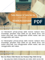 Kewirausahaan: Table Manner & Table Set Up