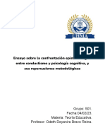 Ensayo Sobre La Confrontación Epistemológica Entre Conductismo y Psicología Cognitiva, y Sus Repercusiones Metodológicas