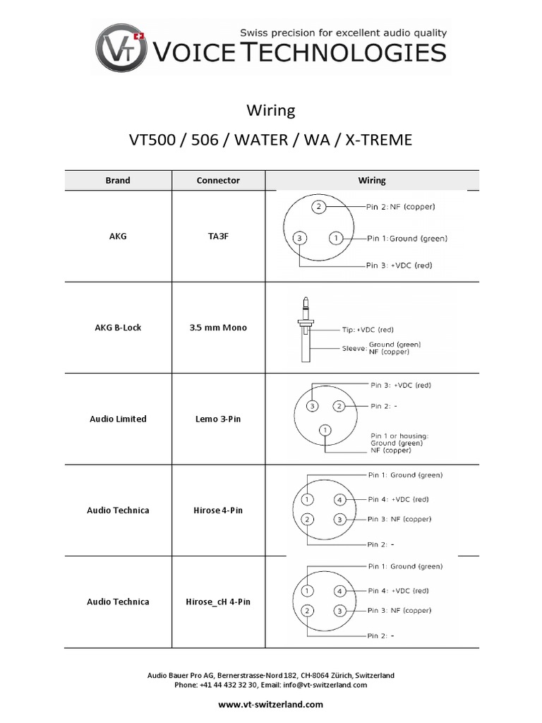VT500/506 Wiring Diagrams and Connectors PDF Recording Electronics
