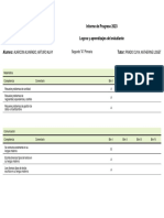 Informe de Progreso 2023 Logros y Aprendizajes Del Estudiante