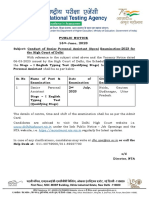 Conduct of Senior Personal Assistant (Open) Exami