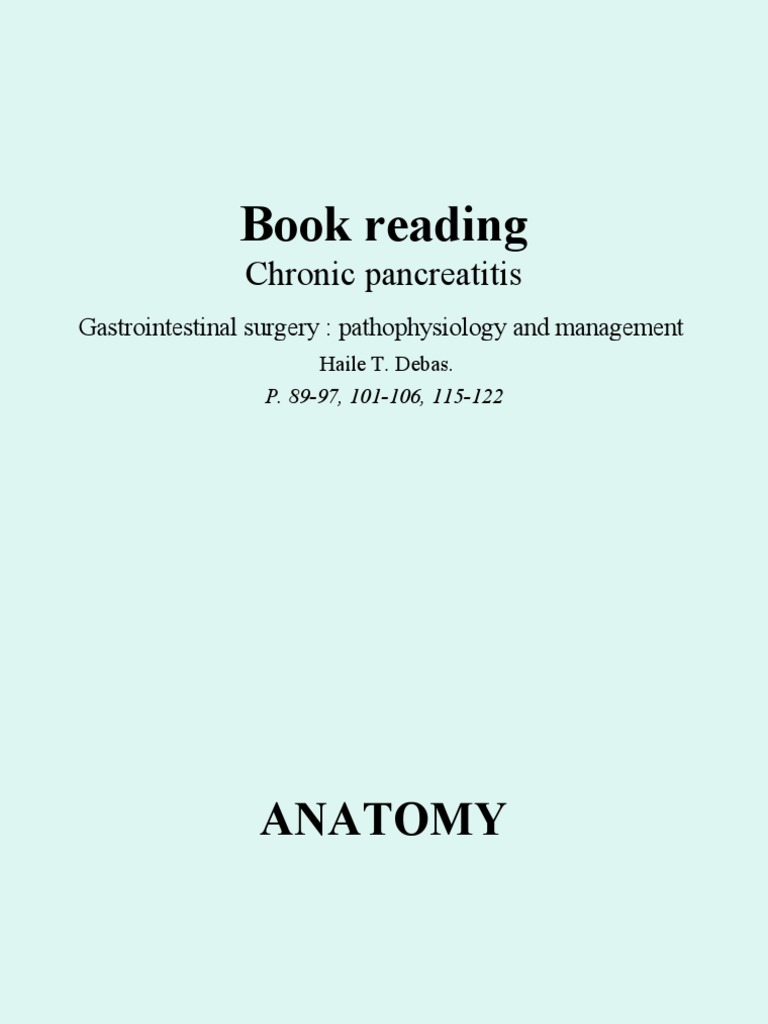 Book Reading Chronic Pancreatitis - 0830 | PDF | Pancreas | Abdomen