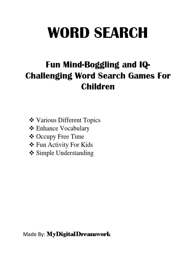 Word Search For Kids | PDF