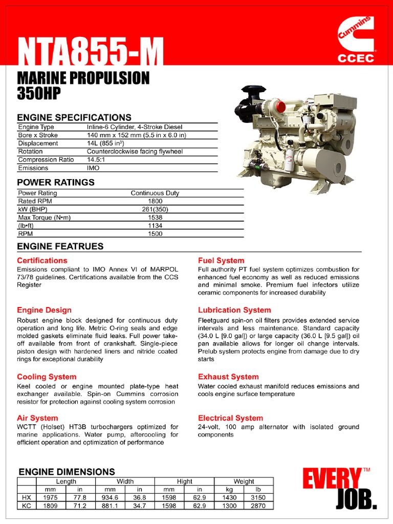 NTA855 M 261kW 350 HP SS | PDF