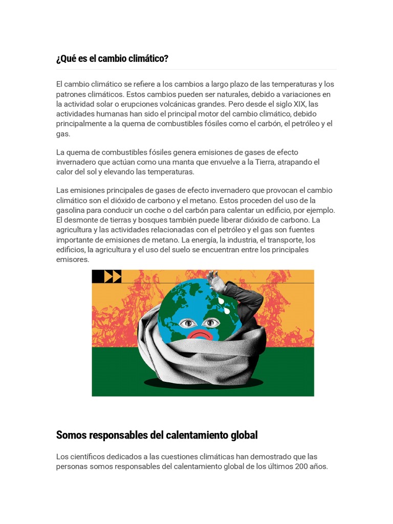 Causas y efectos del cambio climático | PDF | Gases de efecto ...