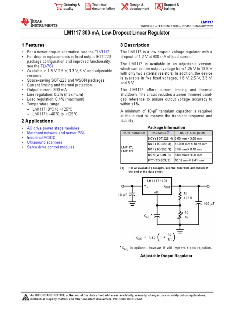 LM 1117 | PDF | Electric Power | Electromagnetism
