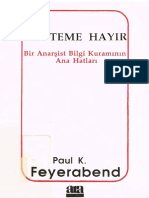 Paul Feyerabend Yonteme Hayir Bir Anarsist Bilgi Kuraminin Ana Hatlari