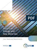 Report On Energy and Raw Materials User Needs and Requirements