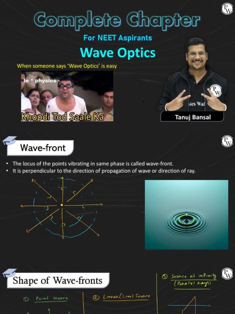 WAVE OPTICS - Class Notes - NEET Mindmap | PDF